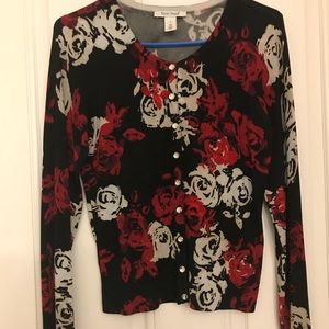 WHBM cardigan with crystal buttons